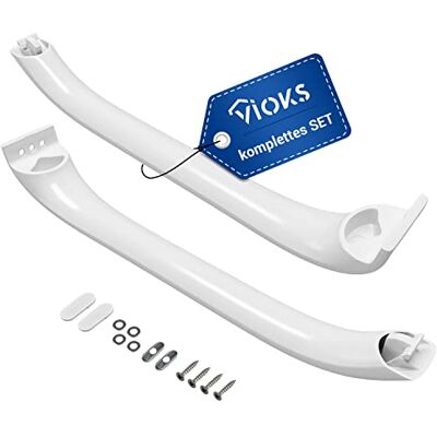 VIOKS Juego de tirador de puerta de repuesto para Bosch 00369542 con 2 tapas y tornillos para puerta de frigorífico VIOKS Juego de tirador de puerta de repuesto para Bosch 00369542 con 2 tapas y tornillos para puerta de frigorífico