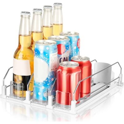 VINATO Organizador Nevera 3 Filas, Dispensador de Latas para Frigorifico, Organizador Latas Nevera Automático con Sistema de Avance, Ajustable para Neveras y Congeladores VINATO Organizador Nevera 3 Filas, Dispensador de Latas para Frigorifico, Organizador Latas Nevera Automático con Sistema de Avance, Ajustable para Neveras y Congeladores