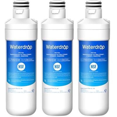 Waterdrop Filtro de Agua para Frigorífico, Compatible con LG® LT1000P® (3) Compatible con LG® LT1000P®, ADQ74793501, ADQ74793502, 46-9980, 9980, apto para modelos como LFXC24796S, Certificación NSF Waterdrop Filtro de Agua para Frigorífico, Compatible con LG® LT1000P® (3) Compatible con LG® LT1000P®, ADQ74793501, ADQ74793502, 46-9980, 9980, apto para modelos como LFXC24796S, Certificación NSF