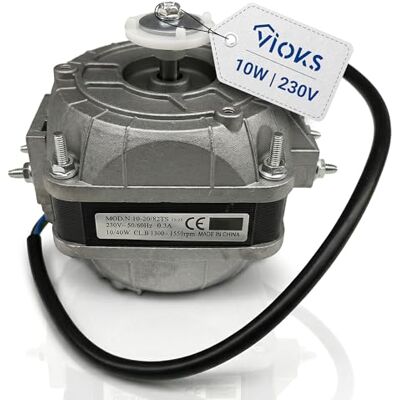 VIOKS Motor de ventilador universal para frigorífico, 10 W (10/40 W), 230 V, 50/60 Hz, 0,3 A VIOKS Motor de ventilador universal para frigorífico, 10 W (10/40 W), 230 V, 50/60 Hz, 0,3 A