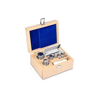 KERN Juego de pesas de acero inoxidable pulido con estuche de madera, plata, 1 mg – 1 kg, E1 KERN Juego de pesas de acero inoxidable pulido con estuche de madera, plata, 1 mg – 1 kg, E1