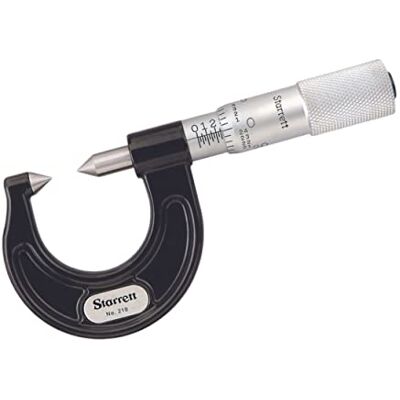 Starrett Micrómetro de rosca de rosca de rosca, entrelazado liso, rango de 0 a 7/8 pulgadas, graduación de 0,001 pulgadas Starrett Micrómetro de rosca de rosca de rosca, entrelazado liso, rango de 0 a 7/8 pulgadas, graduación de 0,001 pulgadas