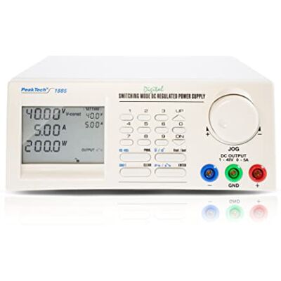 PeakTech , 1885, Fuente de alimentación conmutada CC Progr. con RS-232 C + RS-485, 1-40 V/0-5 A CC PeakTech , 1885, Fuente de alimentación conmutada CC Progr. con RS-232 C + RS-485, 1-40 V/0-5 A CC