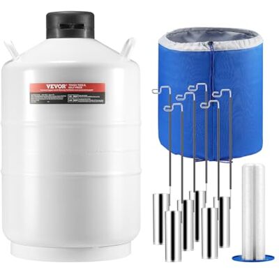 VEVOR Tanque de Nitrógeno Líquido Contenedor de Nitrógeno Líquido de Aleación de Aluminio de 20 L, Tanque LN2 con 6 Botes y Bolsa de Transporte con Correas para Conservación de Semen, Científico VEVOR Tanque de Nitrógeno Líquido Contenedor de Nitrógeno Líquido de Aleación de Aluminio de 20 L, Tanque LN2 con 6 Botes y Bolsa de Transporte con Correas para Conservación de Semen, Científico