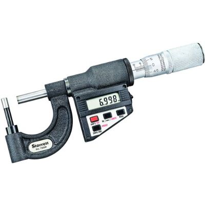 Starrett 769 meaxfl LCD Tubo de carburo de micrómetro, fricción Dedal, Contratuerca, caras, rango de 0 – 25 mm, graduación de 0,001 mm Starrett 769 meaxfl LCD Tubo de carburo de micrómetro, fricción Dedal, Contratuerca, caras, rango de 0 – 25 mm, graduación de 0,001 mm