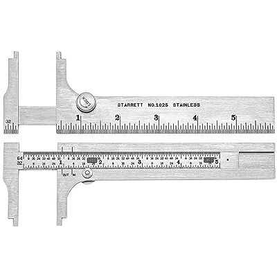 Starrett calibrador deslizante, acero inoxidable, mandíbula estilo Nib, rango de 0-6", precisión de +/-0,003", resolución 0.015625 Starrett calibrador deslizante, acero inoxidable, mandíbula estilo Nib, rango de 0-6", precisión de +/-0,003", resolución 0.015625