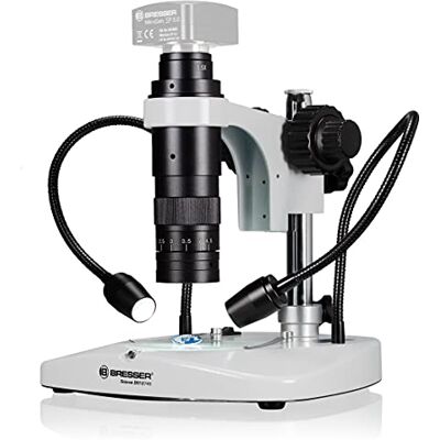 Bresser Microscopio DST-0745 Zoom 0,7X-4,5X para microscopio Digital y Fotos ultramakro con cámara C-Mount de hasta 1/2" con luz de Arriba y Abajo, Color Blanco Bresser Microscopio DST-0745 Zoom 0,7X-4,5X para microscopio Digital y Fotos ultramakro con cámara C-Mount de hasta 1/2" con luz de Arriba y Abajo, Color Blanco