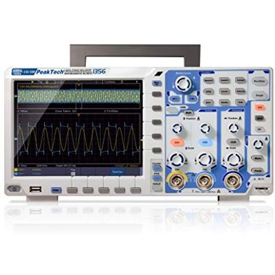 PeakTech 1356 Osciloscopio de memoria de 2 canales (60 MHz, máximo 1 GS/S y 12 bits A/D, USB, LAN y pantalla táctil TFT de 8 pulgadas, profundidad de memoria de 40 millones de puntos, modo FFT y XY PeakTech 1356 Osciloscopio de memoria de 2 canales (60 MHz, máximo 1 GS/S y 12 bits A/D, USB, LAN y pantalla táctil TFT de 8 pulgadas, profundidad de memoria de 40 millones de puntos, modo FFT y XY