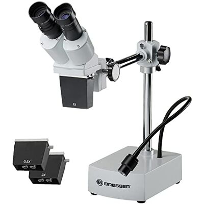 Bresser Biorit ICD-CS Microscopio estéreo (5 x -20x, 3 Lentes Intercambiables, LED y Distancia de Trabajo de 230 mm) Bresser Biorit ICD-CS Microscopio estéreo (5 x -20x, 3 Lentes Intercambiables, LED y Distancia de Trabajo de 230 mm)