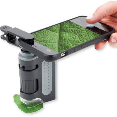 Carson MicroBrite Pro Microscopio de Bolsillo con luz LED 60x-120x con Sistema de Lente asférica y Clip Digital para Smartphone () Carson MicroBrite Pro Microscopio de Bolsillo con luz LED 60x-120x con Sistema de Lente asférica y Clip Digital para Smartphone ()