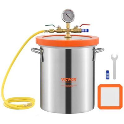 VEVOR Cámara de Vacío 3 Gal 11,4 L Bomba de Vacío Tapa de Vidrio Templado Cámara de Desgasificación de Acero Inoxidable 304 Contenedor de Vacío para Estabilización de Madera Resina de Silicona VEVOR Cámara de Vacío 3 Gal 11,4 L Bomba de Vacío Tapa de Vidrio Templado Cámara de Desgasificación de Acero Inoxidable 304 Contenedor de Vacío para Estabilización de Madera Resina de Silicona