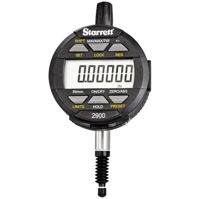 Starrett 2900 – 1 LCD electrónico indicador, 0.375 "Tallo Dia., 0 – 0,5"/0 – 12 mm) Rango, 0.00005 "/0.001 mm graduación Starrett 2900 – 1 LCD electrónico indicador, 0.375 "Tallo Dia., 0 – 0,5"/0 – 12 mm) Rango, 0.00005 "/0.001 mm graduación