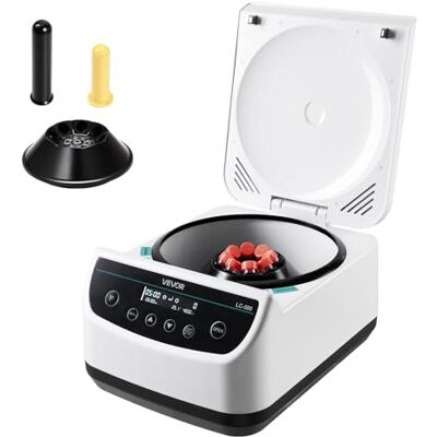 VEVOR Centrífuga, Centrífuga Eléctrica de Laboratorio RCF de 100-1900 xg con 1 Rotor para Tubos de 2/5/10/15 ml, Baja Velocidad de 500-4000 rpm y Temporizador, Ideal para Diversos Experimentos VEVOR Centrífuga, Centrífuga Eléctrica de Laboratorio RCF de 100-1900 xg con 1 Rotor para Tubos de 2/5/10/15 ml, Baja Velocidad de 500-4000 rpm y Temporizador, Ideal para Diversos Experimentos