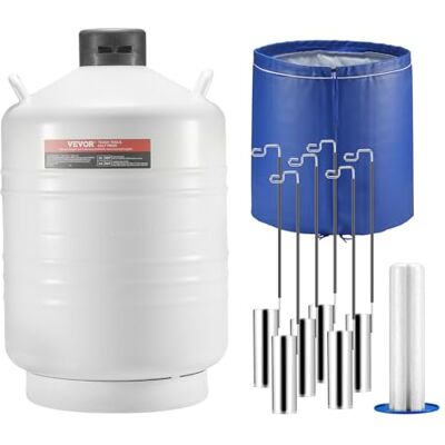 VEVOR Tanque de Nitrógeno Líquido Contenedor de Nitrógeno Líquido de Aleación de Aluminio de 30 L, Tanque LN2 con 6 Botes y Bolsa de Transporte con Correas para Conservación de Semen, Científico VEVOR Tanque de Nitrógeno Líquido Contenedor de Nitrógeno Líquido de Aleación de Aluminio de 30 L, Tanque LN2 con 6 Botes y Bolsa de Transporte con Correas para Conservación de Semen, Científico