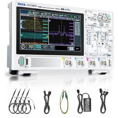 RIGOL Osciloscopio Digital Portátil, 100MHz, 4CH, 12 Bits, 1.25GSa/s Resolución de 12 bits, ruido ultrabajo, pantalla táctil de 7", alimentación Tipo-C, diseño compacto para laboratorio RIGOL Osciloscopio Digital Portátil, 100MHz, 4CH, 12 Bits, 1.25GSa/s Resolución de 12 bits, ruido ultrabajo, pantalla táctil de 7", alimentación Tipo-C, diseño compacto para laboratorio