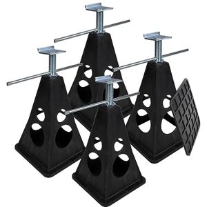 ProPlus Caballetes de apoyo (4 unidades, altura ajustable con bandeja de plástico, carga max. De 750 kg) ProPlus Caballetes de apoyo (4 unidades, altura ajustable con bandeja de plástico, carga max. De 750 kg)