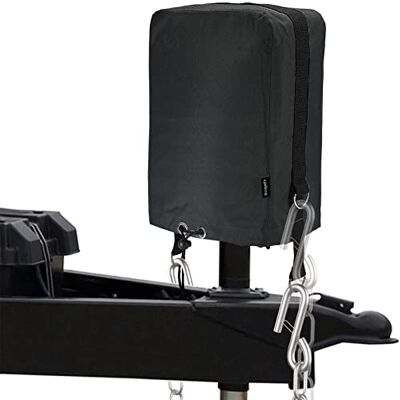 BougeRV Cubierta de gato eléctrico para caravana con anillos en D, cubierta protectora universal para gato de remolque 600D, cubierta negra para piezas exteriores de RV, accesorios de RV BougeRV Cubierta de gato eléctrico para caravana con anillos en D, cubierta protectora universal para gato de remolque 600D, cubierta negra para piezas exteriores de RV, accesorios de RV