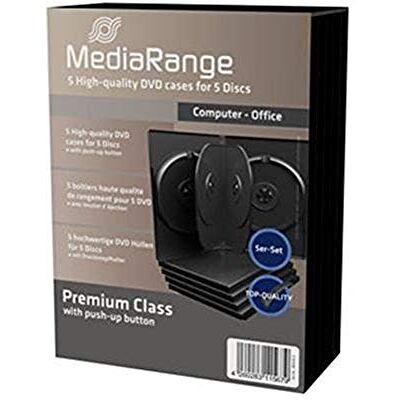 MediaRange Estuche de DVD para 5 DVDs (5) BOX35-5 Negro 22mm MediaRange Estuche de DVD para 5 DVDs (5) BOX35-5 Negro 22mm