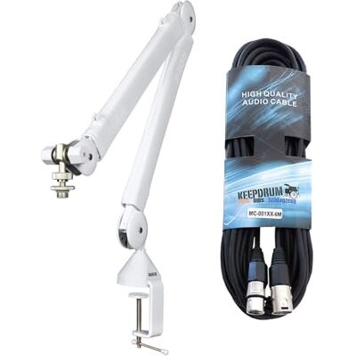 RØDE Rode Brazo articulado para micrófono (incluye cable XLR keepdrum), color blanco RØDE Rode Brazo articulado para micrófono (incluye cable XLR keepdrum), color blanco