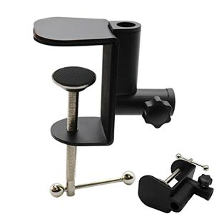 Tumotsit Table Top Microphone Stand, 2.76X3.94 Inch Metal Clamp Microphone Mount, Adjustable Table Mic Stand, C Shape Desk Table Mount Clamp Table Top, School, Dormitory, Study Room, Desktop