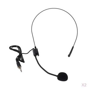 Amagogo 2X 1/8" (3.5mm) Headset Microphone Condenser System For Speakers Broadcasting