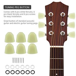 Qqmora 6 botones de clavija de sintonización PCS/Set para amantes de la guitarra, amantes del bricolaje para entusiastas de la guitarra,(Jade green)