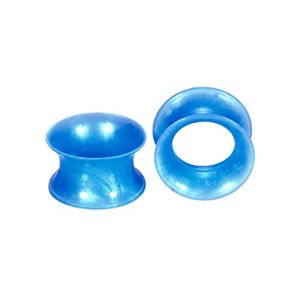 N\\A NA Zqxqy - 1 par de dilatadores de orejas con tapón para orejas (silicona, 10 mm), diseño de orejas con forma hueca, color azul