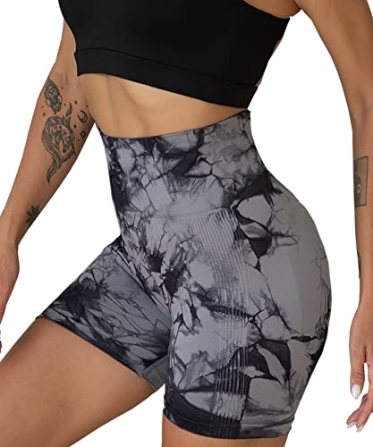 Merlvida Cintura Alta Leggins Cortos Mujer Push Up Pantalones Cortos Deporte sin Costuras Gym Shorts Elásticos Mallas Cortas Opacos Ropa Verano Leggings Deportivos para Yoga Fitness Running