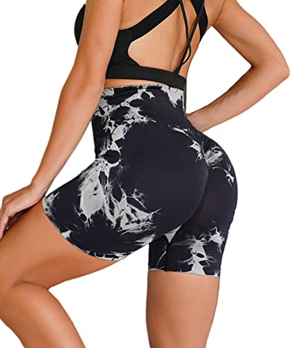 Merlvida Cintura Alta Leggins Cortos Mujer Push Up Pantalones Cortos Deporte sin Costuras Gym Shorts Elásticos Mallas Cortas Opacos Ropa Verano Leggings Deportivos para Yoga Fitness Running