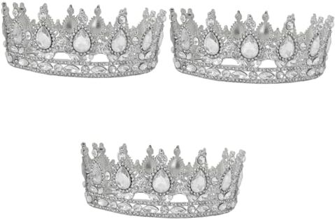 Housoutil 3 Piezas diademas novia tocados de novia complementos de fiesta complementos fiesta diademas de novia tiara novia ronda Accesorios para el cabello bufanda venda Perder sombrerería