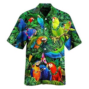 riou Camisa Hawaiana Hombre Estampada Funky Camisas Manga Corta Shirt Camisetas de Playa con Estampado Informal de Verano, 06-verde, M