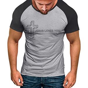 Mymyguoe Camiseta de gran tamaño para hombre, manga corta, cuello redondo, monocolor, básica, para hombres, ajustada, botones, manga corta, verano, impresión 3D, gris oscuro, M
