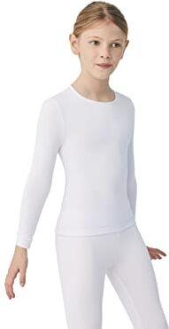 YSABEL MORA Camiseta Térmica de Manga Larga para Niño y Niña. Ropa Térmica Infantil de Invierno. Térmico Interior para Fútbol, Ciclismo y Nieve. Color Blanco. Talla 2