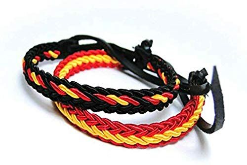 YOJAN PIEL   Pack 2 Pulseras Hilo y Cuero Trenzada España   Complementos de Moda Unisex para Hombres y Mujeres de Estilo Atemporal y Elegante   Regalos Originales y Exclusivos