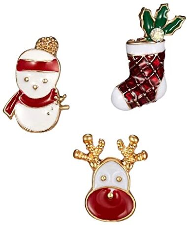 OwKay Broche Alfileres 3 PCS Broches para Mujer Conjunto de Broche de Navidad Árbol de Navidad Accesorios de Ropa Lindos Joyería para niñas Adolescentes Broches Moda