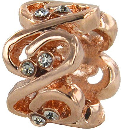 Quiges Eligo - slide-on Charm oro rosa con circonitas Twist para Eligo/Endless pulseras