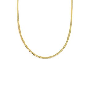 SINGULARU - Collar Lisse S - Collar en Acero inoxidable con Baño en Oro de 18 Kt -Cadena Plana de Talla Única 40 cm con Alargador - Joyas para Mujer- Varios Acabados