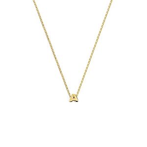 SINGULARU - Collar Personalizado Single Letter - Colgante en Plata de Ley 925 con Acabado Baño de Oro de 18 Kt. - Cadena de Talla Unica - Joyas para Mujer - Letra A