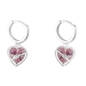 KCHYCV Pendientes de corazón de color rosa for mujer, aretes ligeros de lujo con sentido de alto nivel de diseño, pendientes con hebilla for oreja