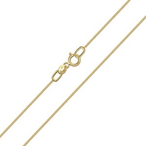 Amberta Allure Cadena para Mujer en Oro Amarillo de 9 Quilates: Cadena Barbada 0.8 mm - 45 cm
