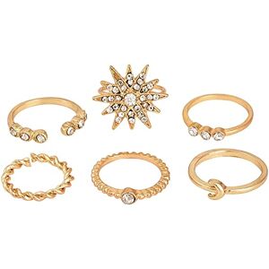 U-K Boho Star Moon Knuckle Ring Set para Mujer Teen Girls, Vintage Cristal Apilable Midi-Fingerringe útil y práctico