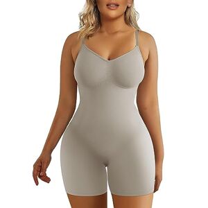SHAPERX Mujer Bodies Moldeadores Reductora Shapewear Adelgazante Body Shaper Control de Abdomen Bodysuit Posparto, UK-SZ5218-Grey-XXS/XS