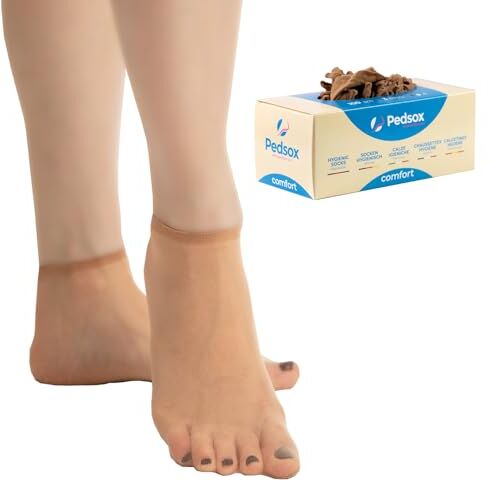 Pedsox, 100pcs Calcetines Higiénicos Desechables para Prueba de Calzado, Línea Comfort, Unisex, Talla Única, Nude