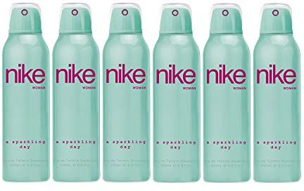 Nike - A Sparkling Day Desodorante Mujer Spray 6 x 200 ml, Desodorante Antimanchas para Todo Tipo de Piel, Desodorante Natural y de Larga Duración, Fragancia Oriental Floral