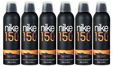 Nike - On Fire, Desodorante Hombre Spray, Pack de 6 x 200 ml, Desodorante Antimanchas para Todo Tipo de Piel, 0% Sales de Aluminio, de Larga Duración, Fragancia Oriental Amaderado