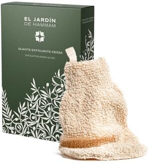 El Jardín de Hammam - Guante Kessa Premium - Fibra de ramio 100% vegetal - Perfecto para exfoliarse la piel, imprescindible junto a jabón negro