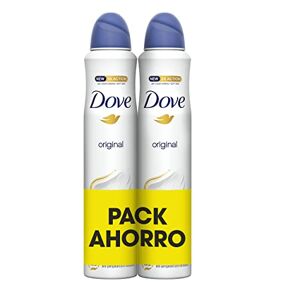 Dove Pack Ahorro Desodorante Aerosol 48h Original Sin Alcohol para Mujer, con Aceite Nutritivo 100% Natural y 1/4 de Crema Hidratante, Pack de 2 x 200 ml