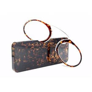 MMOWW Gafas de lectura unisex diseño de nariz de clip gafas de lectura portátiles diseño antideslizante gafas de lectura compactas(marrón,+1.5)