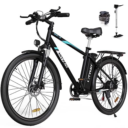 HITWAY Bicicleta eléctrica, 26" Montaña Ebike 250W Motor 14AH 36V Batería, Alcance 45-100KM, con Sistema 7 Bicicleta de montaña,E-MTB Adultos Urbana…
