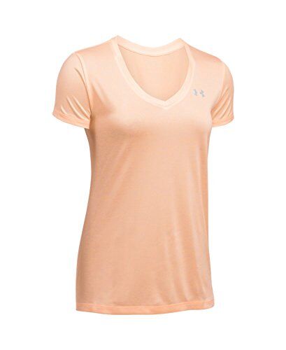 Under Armour Tech Ssv Twist Camiseta, Naranja (Playful Peach/Metallic Silver 164), L Mujer
